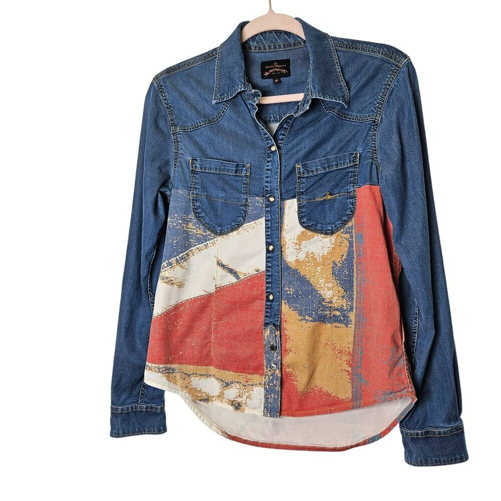 Vivienne Westwood Anglomania Denim‎ Shirt M Western Rodeo Artsy Art you Wear